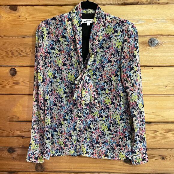 Jason Wu x RTR Pink Multi Floral Blouse Size 2 - Picture 2 of 6